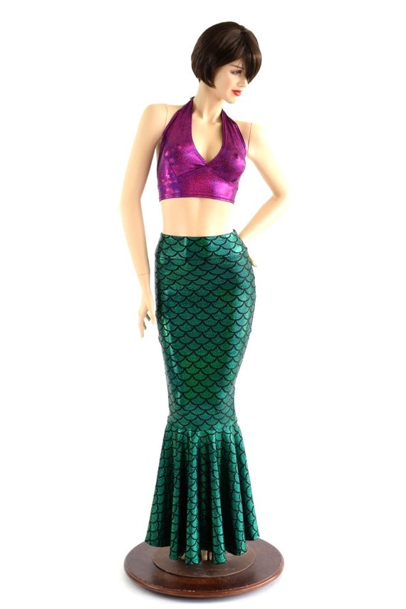 Mermaid Skirt & Tie Back Halter Set